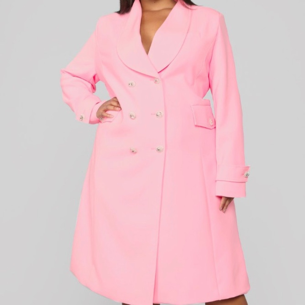 Fashion Nova Plus Size 1xl pink trench coat